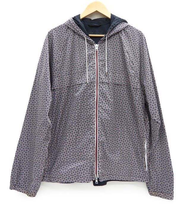 GUCCI グッチ/総柄ナイロンパーカー/レッド×ネイビー×ホワイト/イタリア製/サイズ50/メンズ/FB3313 GUCCI グッチ/総柄ナイロンパーカー/レッド×ネイビー×ホワイト
