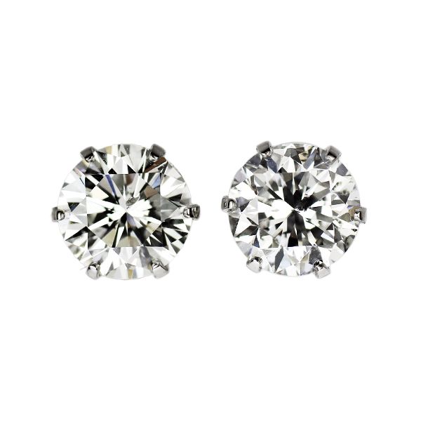 新品 Pt900 ダイヤモンド ピアス 2.063ct G/H SI2 VG/G スタッド