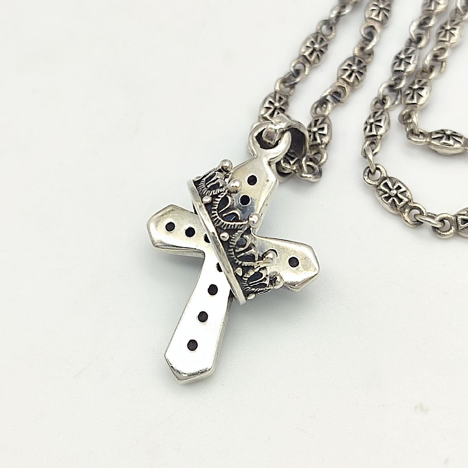 美品】Justin Davis ジャスティンデイビス クラウンクロス ネックレス 