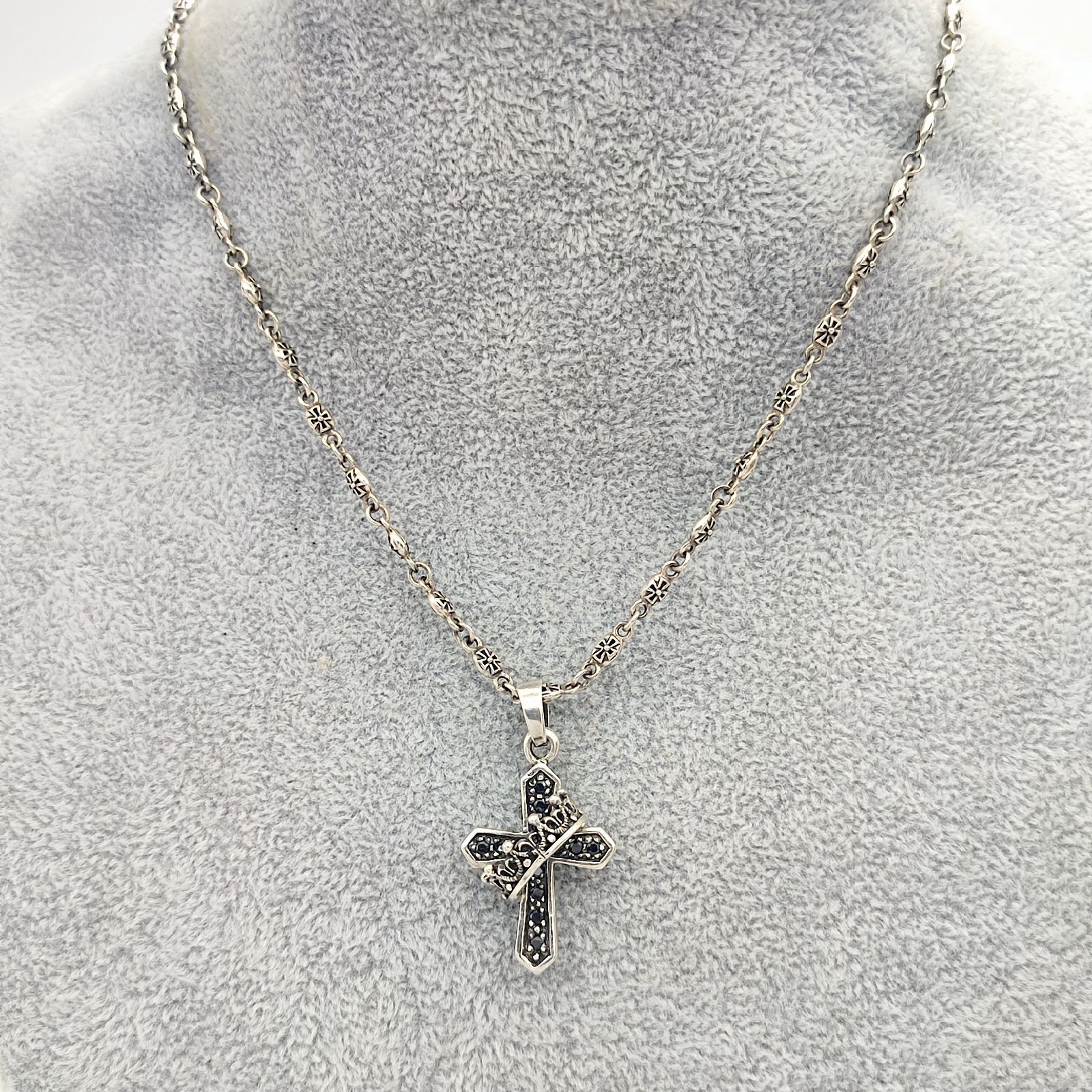 美品】Justin Davis ジャスティンデイビス クラウンクロス ネックレス 