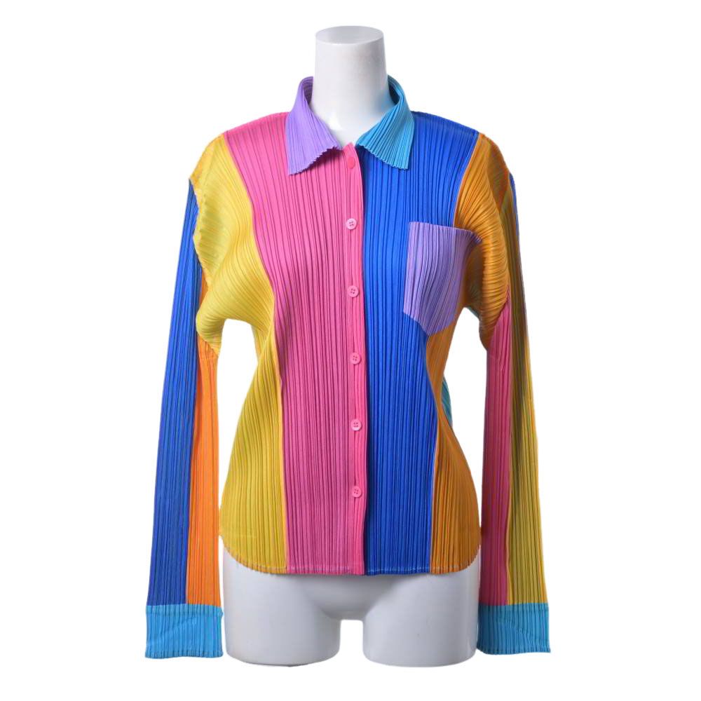 PLEATS PLEASE マルチカラートップス 襟付きシャツ 3サイズ PLEATS 