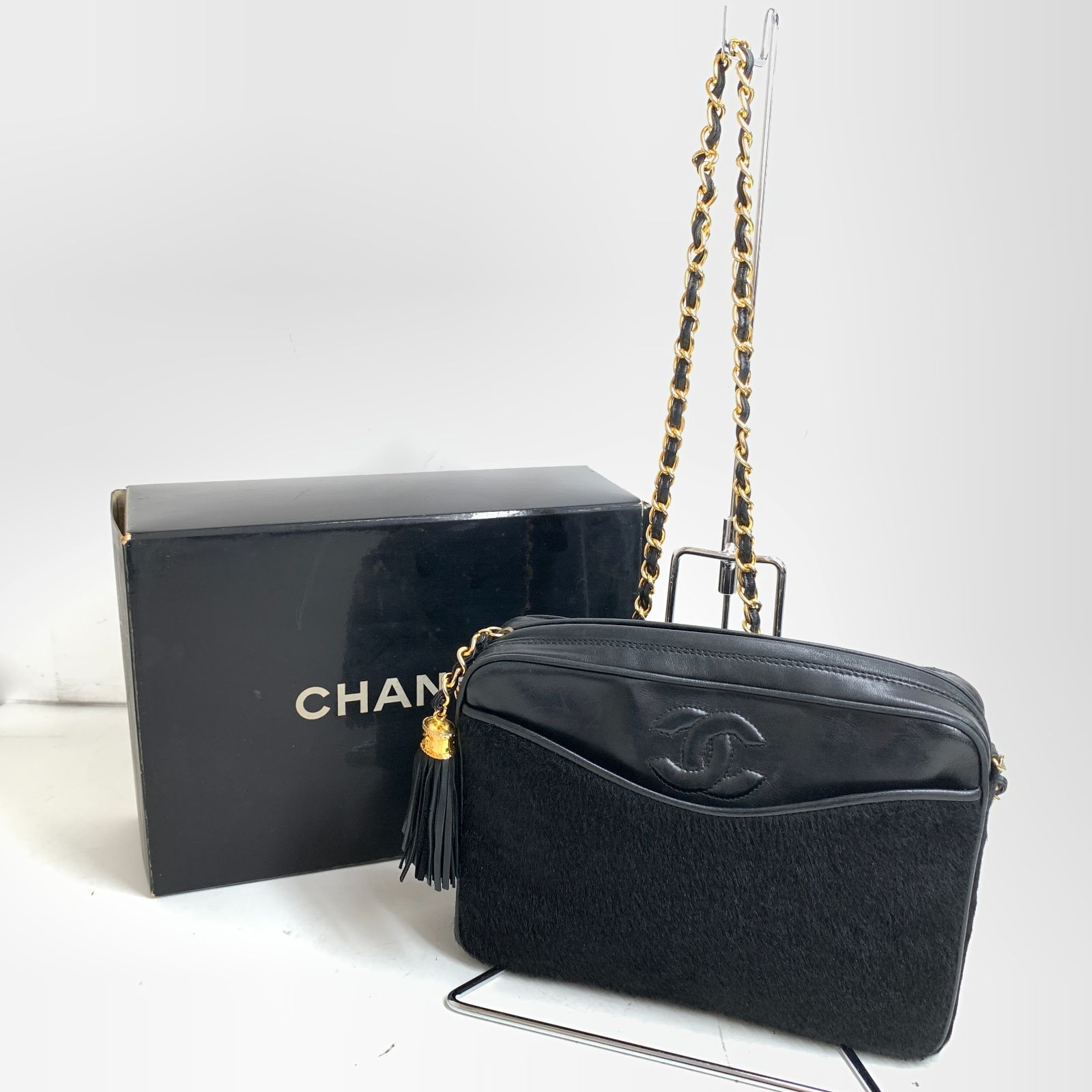 f001 L 希少 CHANEL シャネル マトラッセ ハラコ チェーンショルダー 
