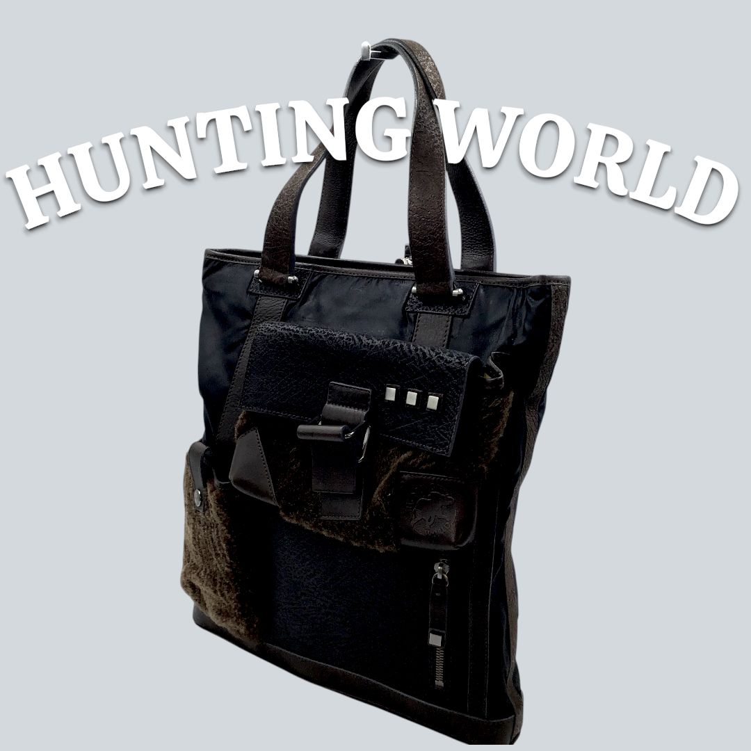 ハンティングワールド トートバッグ HUNTING WORLD ムートン ボア 
