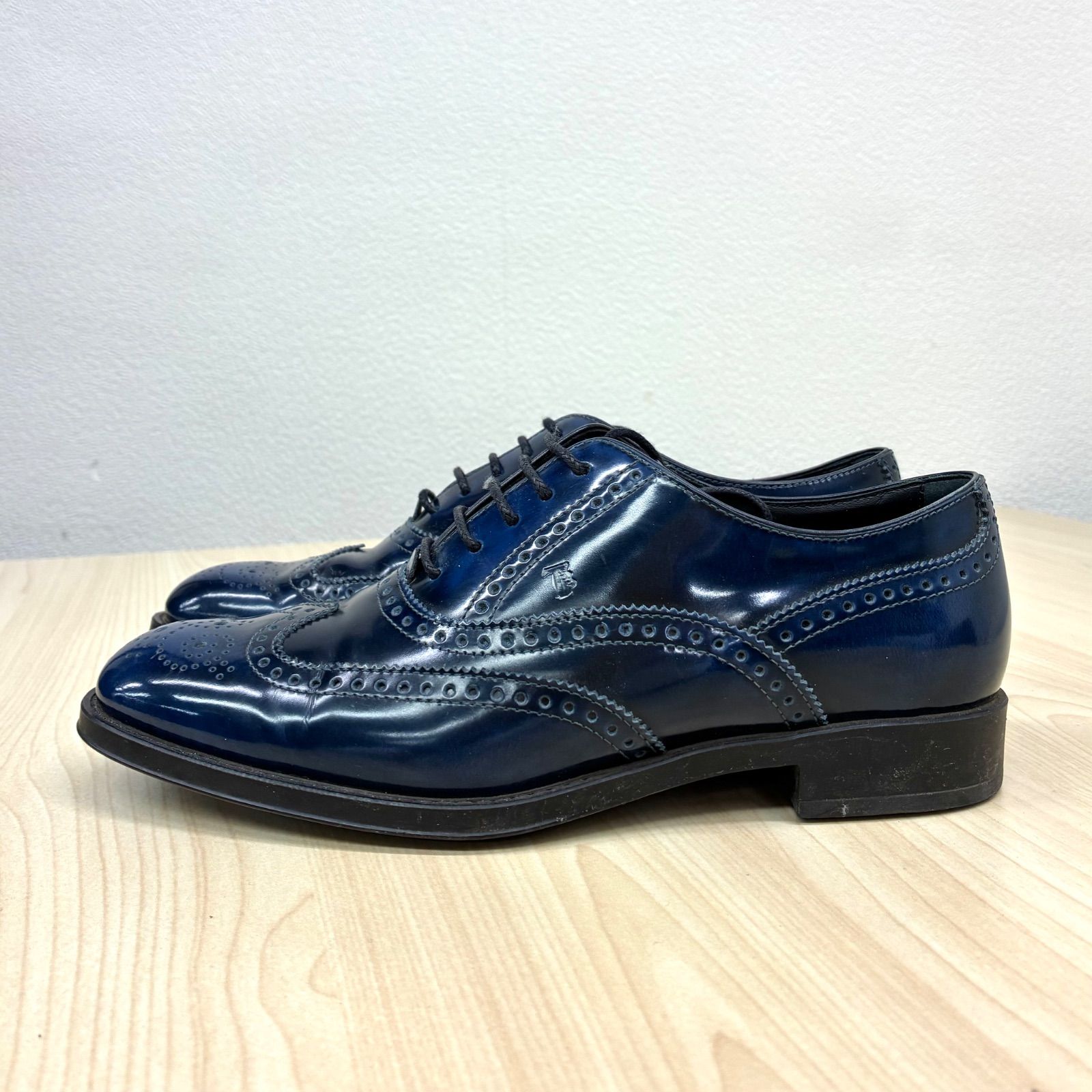 トッズ TOD'S】レディース ウィングチップシューズ 34 1/2 ネイビー