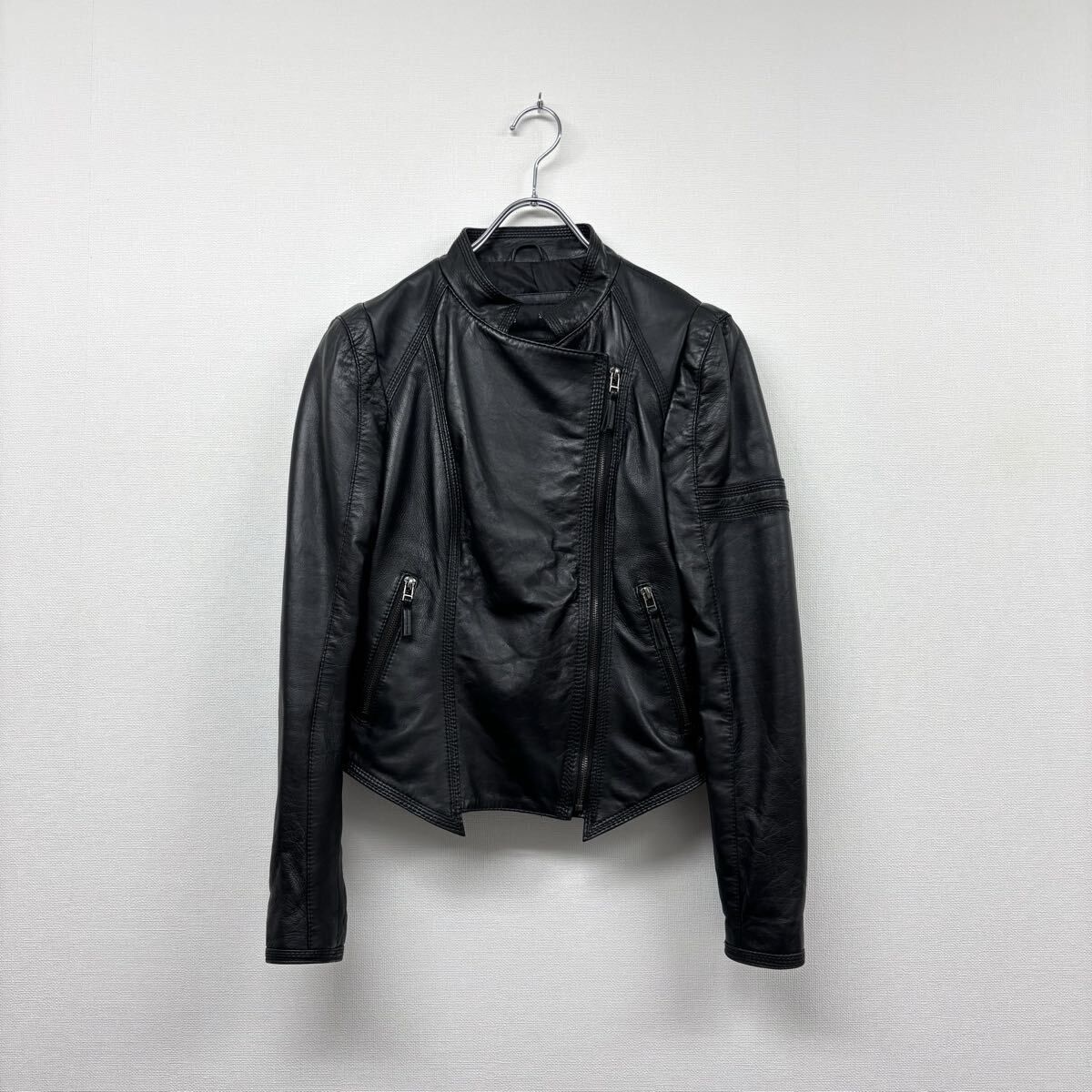 ZARA ザラ ラムレザー ライダース ジャケット ブラック 系 サイズ M 