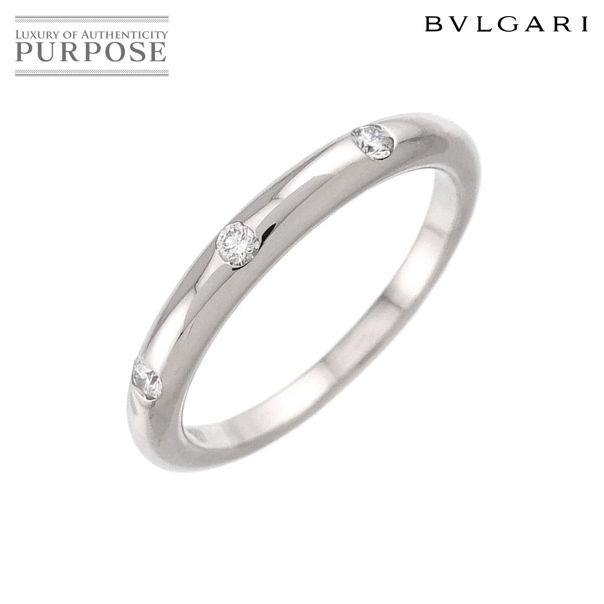 ブルガリ BVLGARI フェディ 8号 リング ダイヤ 3P Pt プラチナ 指輪 