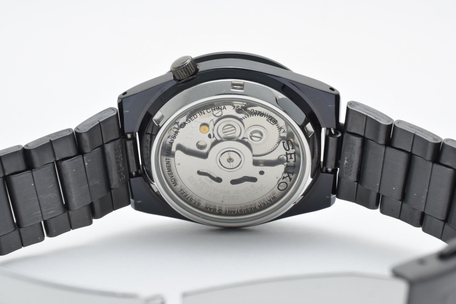 セイコー SEIKO 5 腕時計 7S26-02T0 オートマチック 21石 ブラック