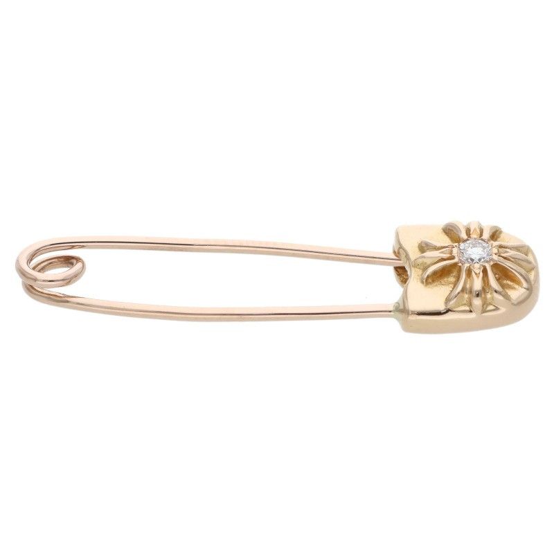 クロムハーツ 22K SAFETY PIN S 1DIA/22Kスモールセーフティピン 1
