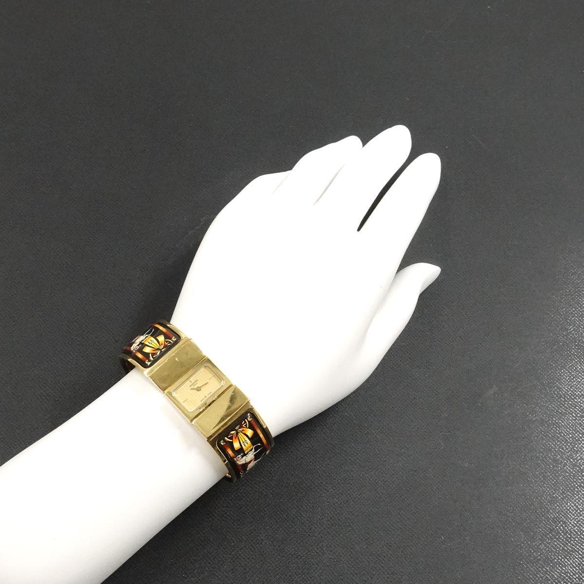 エルメス HERMES ロケ LO1 201 バングル ウォッチ ヴィンテージ 