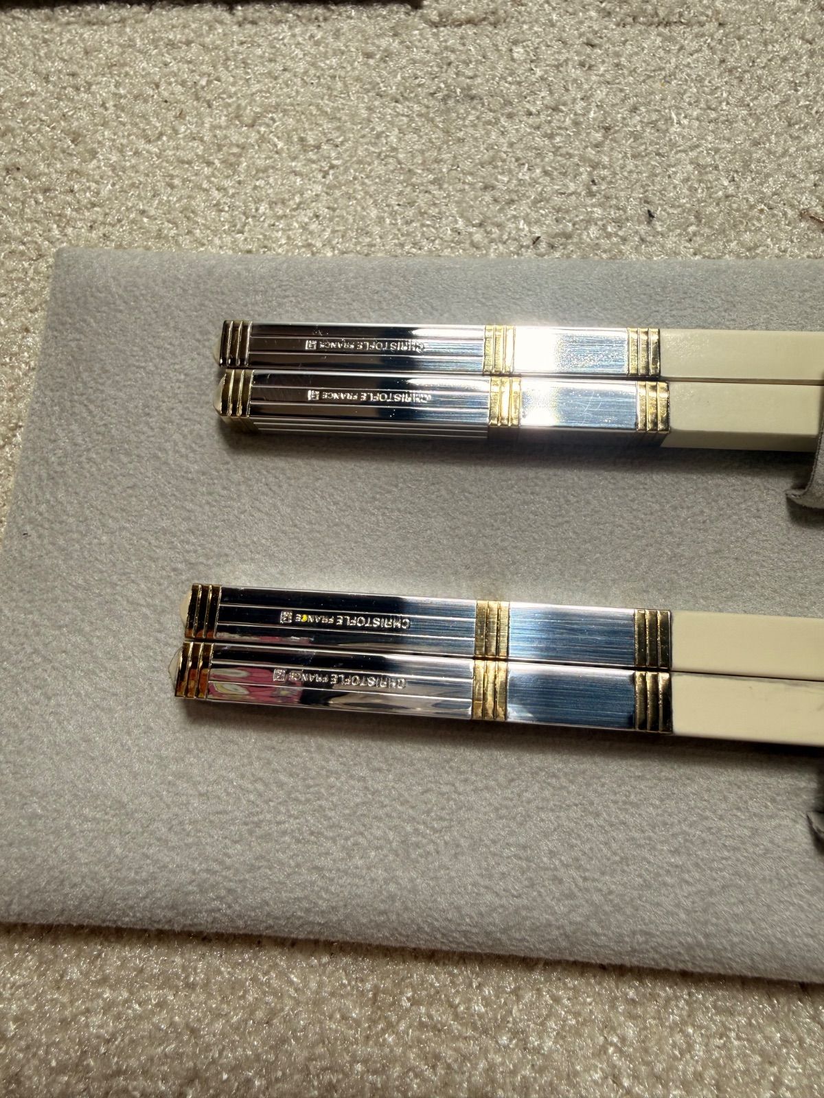 Christofle クリストフル 箸 2膳セット 約24cm ケース付 銀製