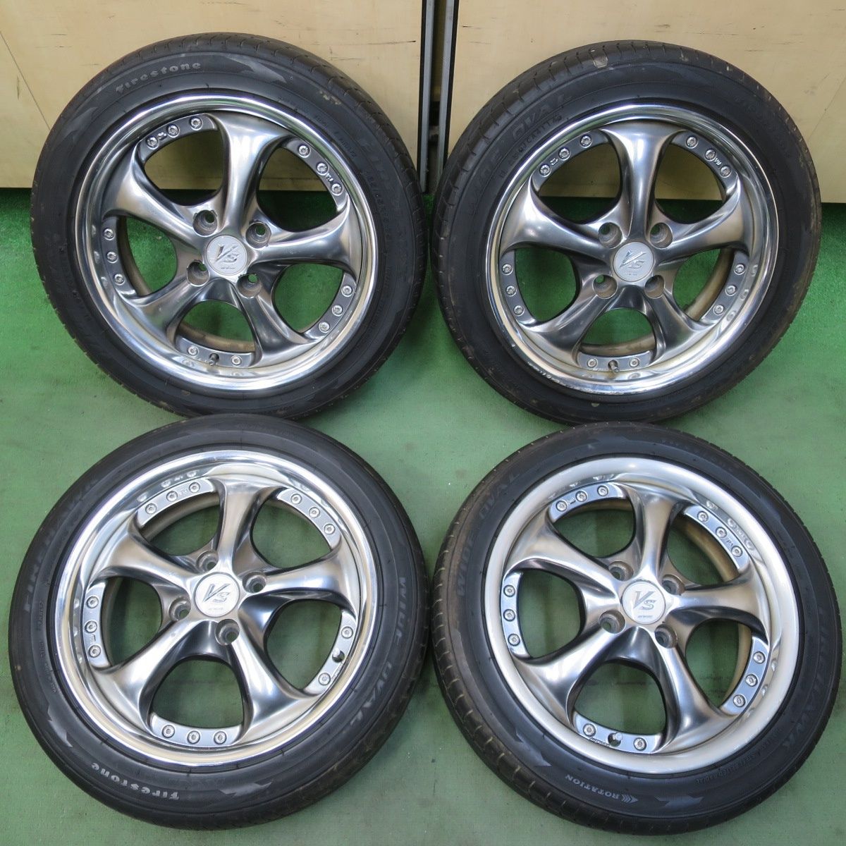 4本価格☆WORK VS-KF 165/55R15 ファイアストン ファイアホーク ワイド 