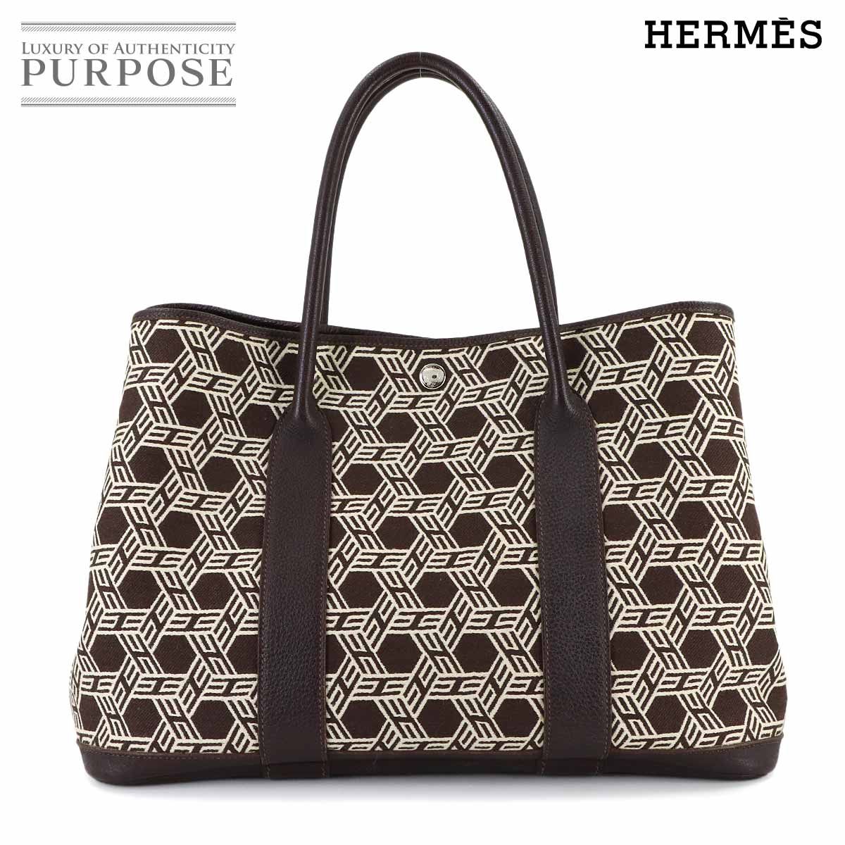 美品 エルメス HERMES ガーデンパーティ PM トート バッグ トワルソー 