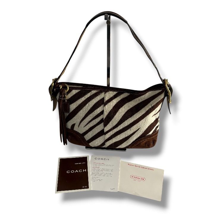 【美品】 コーチ ハラコ アニマル柄 ハンドバッグ ショルダーバッグ Y2K OneMall provides Mercari products: COACH Zebra Unborn calf Mini