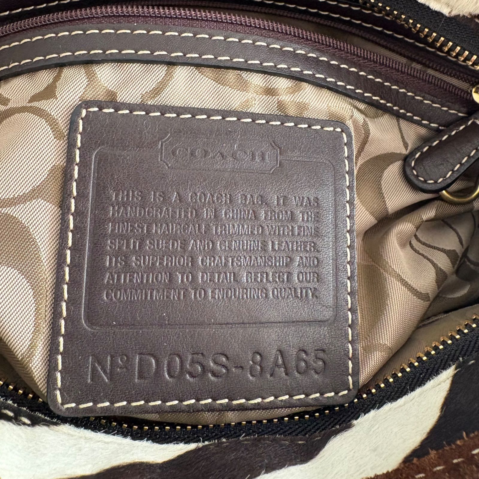 COACH Zebra Unborn calf Mini Shoulder Bag Leather Y2K Vintage 