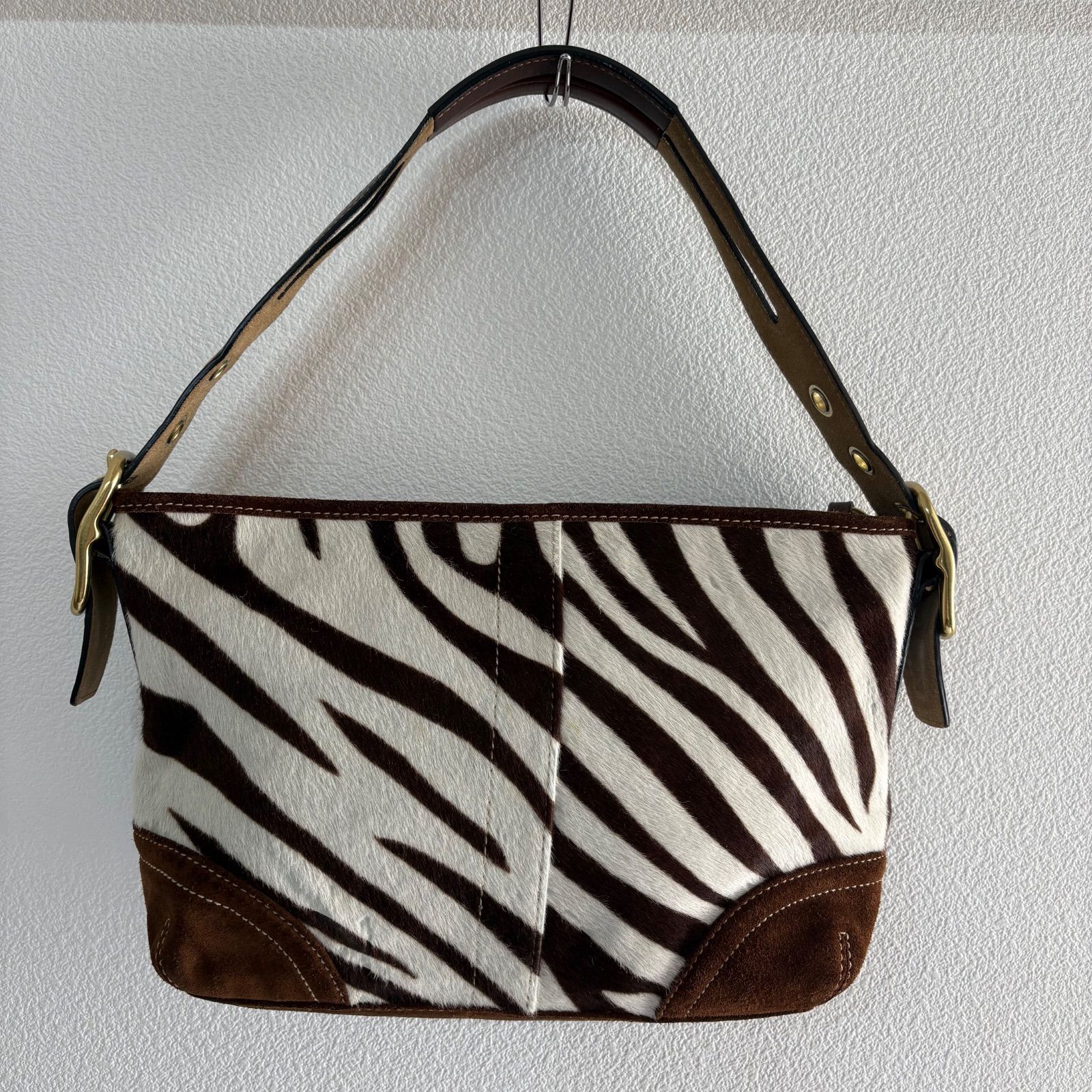 【美品】 コーチ ハラコ アニマル柄 ハンドバッグ ショルダーバッグ Y2K COACH（コーチ） 期間限定セール ヒョウ柄 COACH CZ099 カーゴ トート