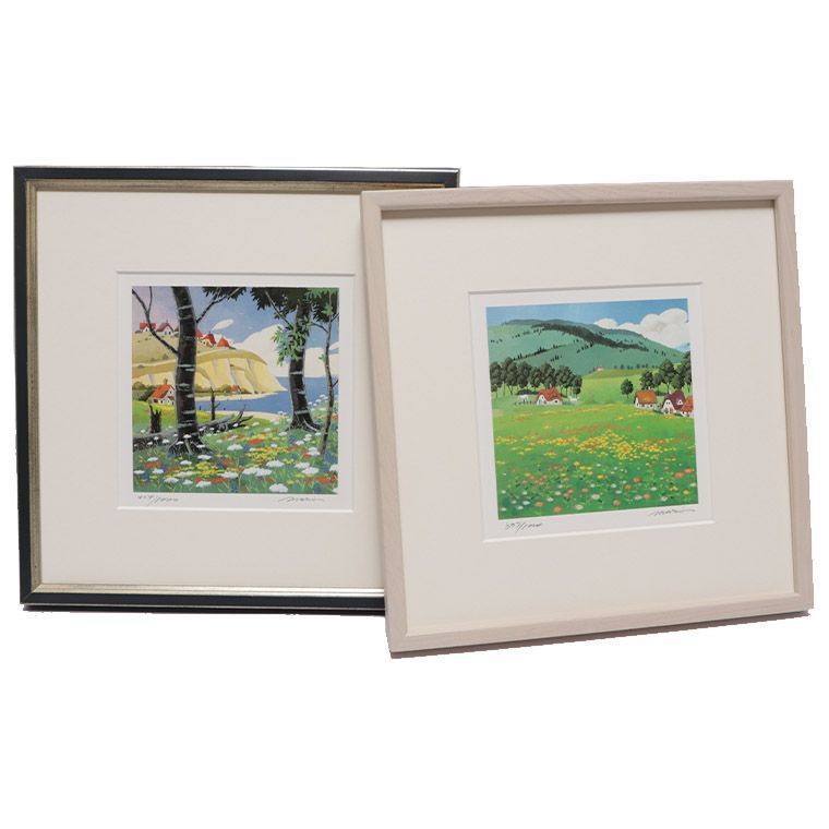 【美品】石山マリオ コスモス 限定版 額装 46/100 風景画 アート　希少 美品】石山マリオ コスモス 限定版 額装 46/100 風景画 アート 希少