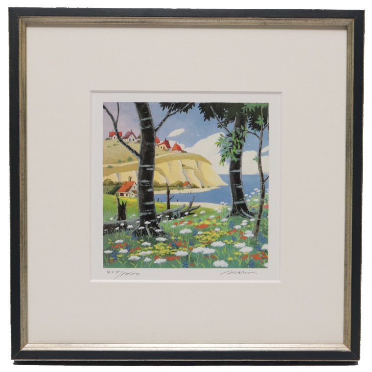 美品】石山マリオ コスモス 限定版 額装 46/100 風景画 アート 希少