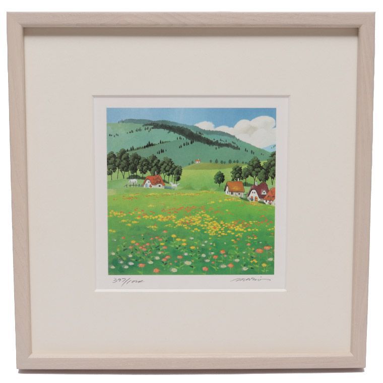 美品】石山マリオ コスモス 限定版 額装 46/100 風景画 アート 希少