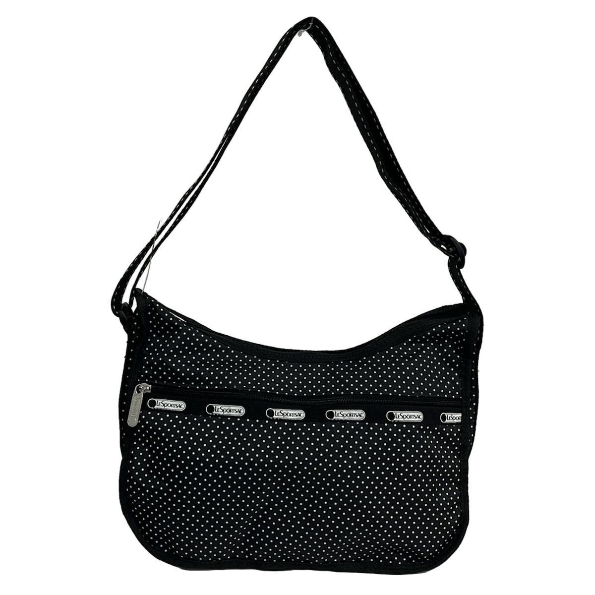 LESPORTSAC(レスポートサック) ショルダーバッグ美品 黒×白 ドット柄 