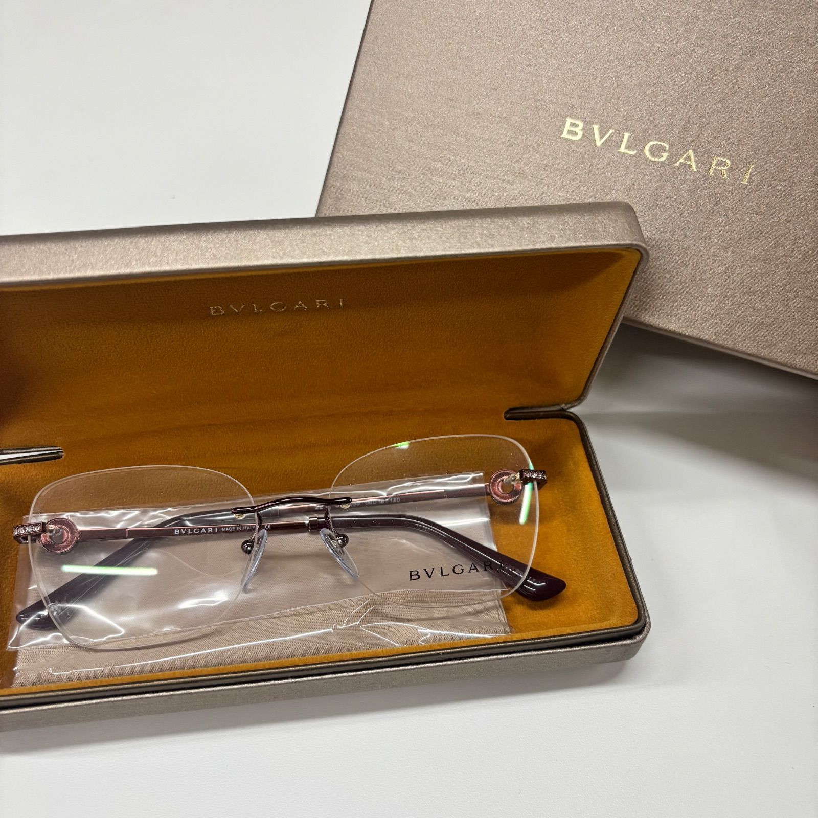 BVLGARI(ブルガリ) メガネ美品  - 1008T クリア×シルバー 度入り ブルガリ メガネ BVLGARI(ブルガリ) メガネ美品 - 1008T クリア