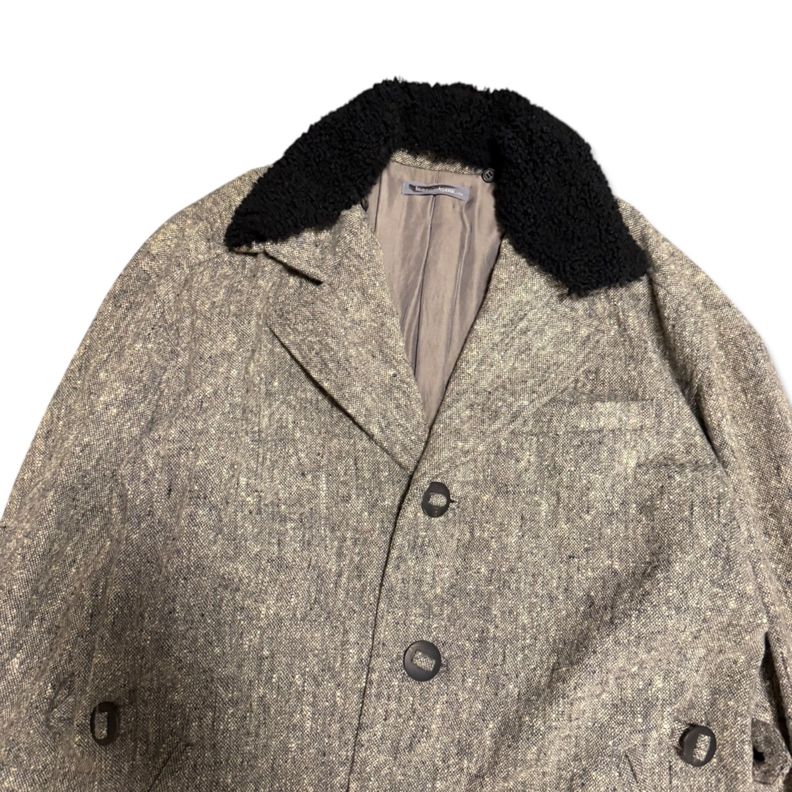 80sアーカイブ】ISSEY MIYAKE イッセイミヤケ 筆タグ ボアコート 