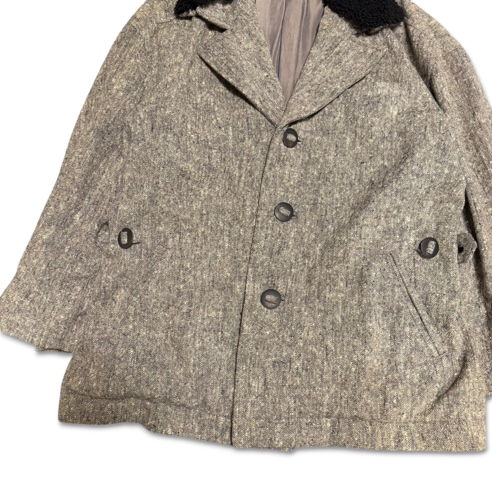 80sアーカイブ】ISSEY MIYAKE イッセイミヤケ 筆タグ ボアコート 