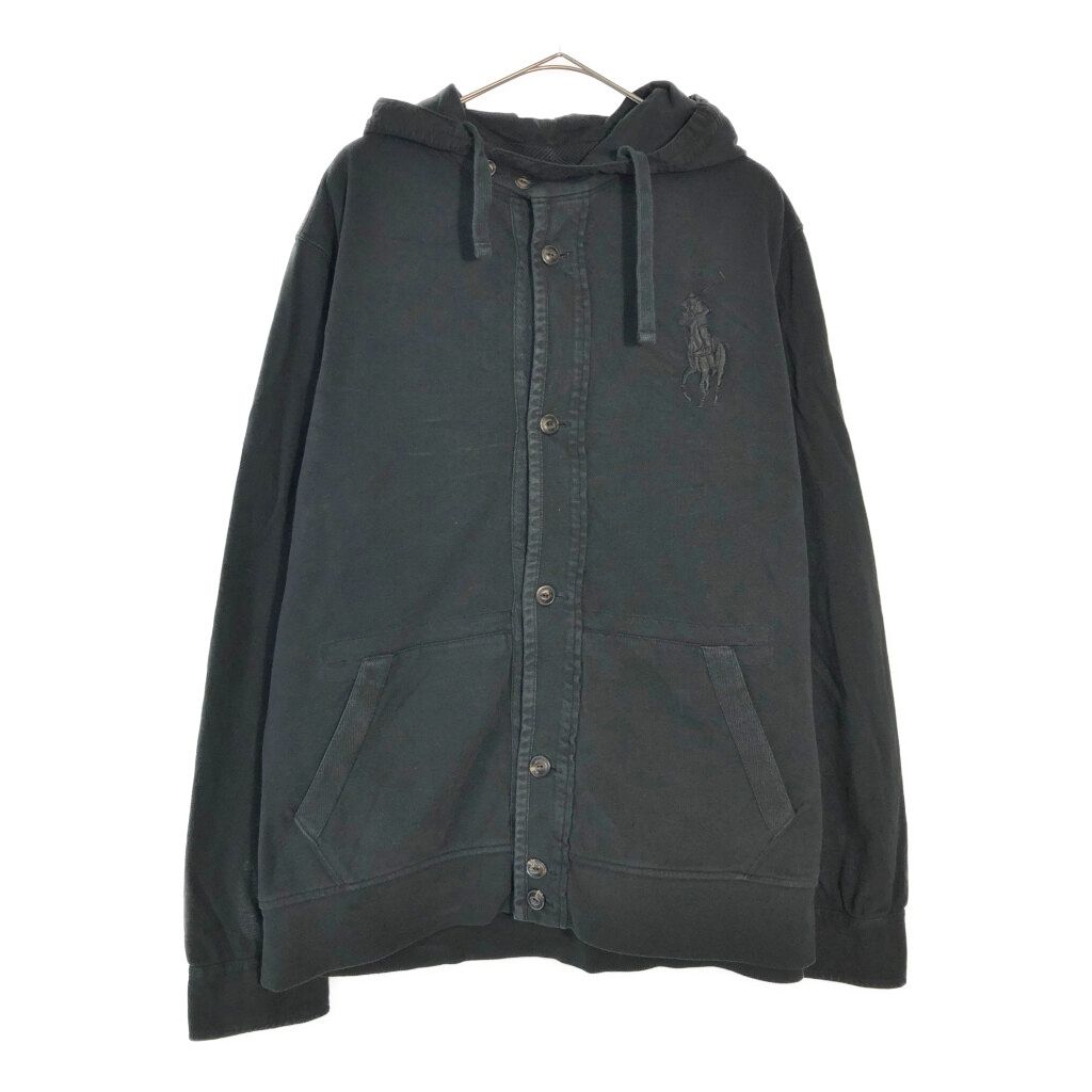 Polo by Ralph Lauren ポロ ラルフローレン カノコニットパーカー ブラック(メンズ XL)中古 古着 X6700 Polo by Ralph Lauren ポロ ラルフローレン カノコニットパーカー