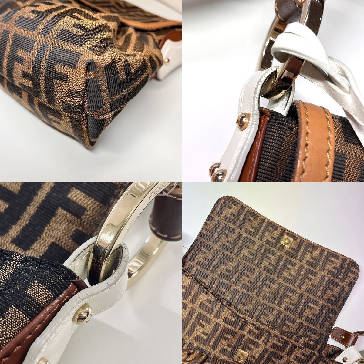 美品】 Fendi フェンディ ズッカ ショルダーバッグ 8BR436 ブラウン
