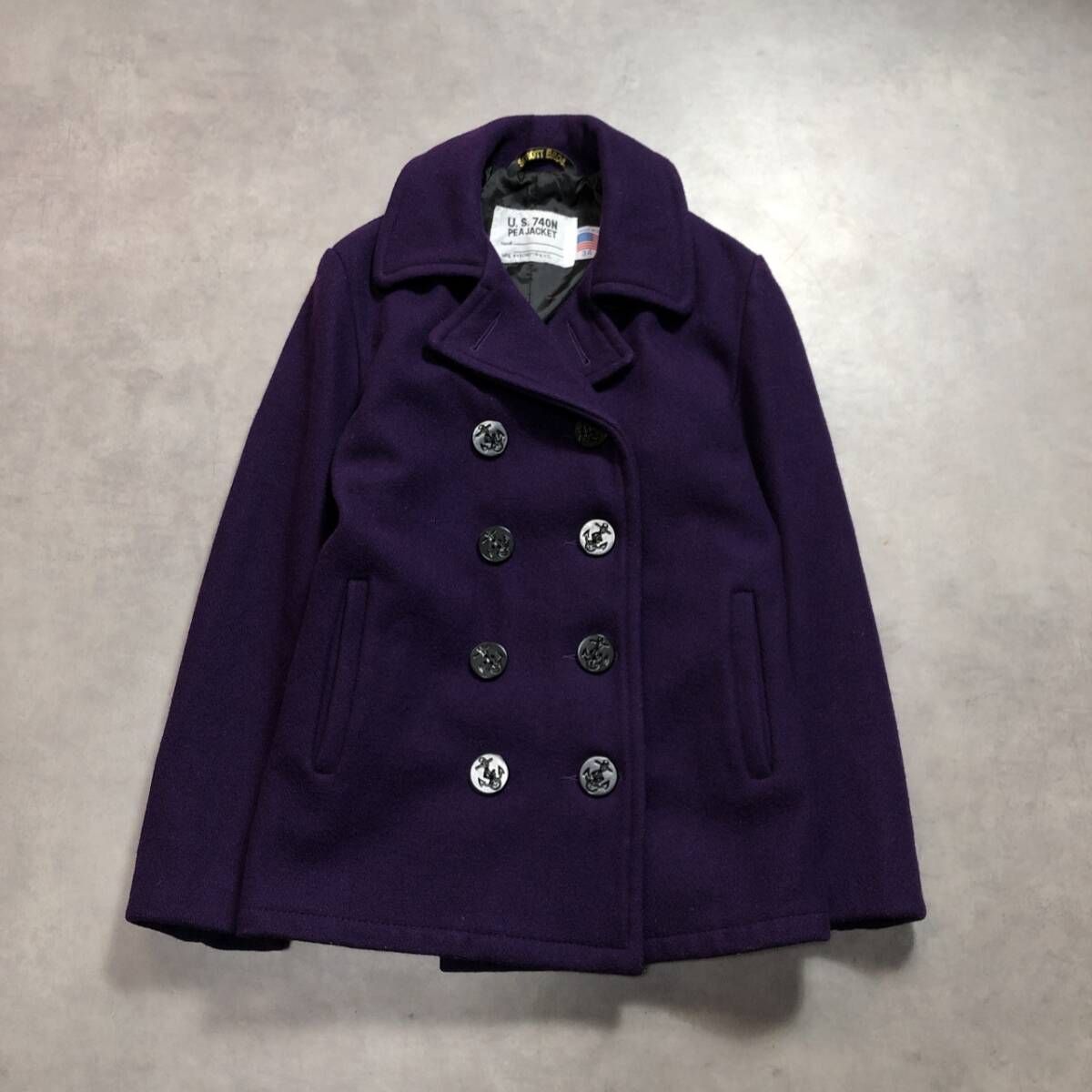GQ5059◇Schott Bros：USA製 740N ピーコート◇34◇パープル系