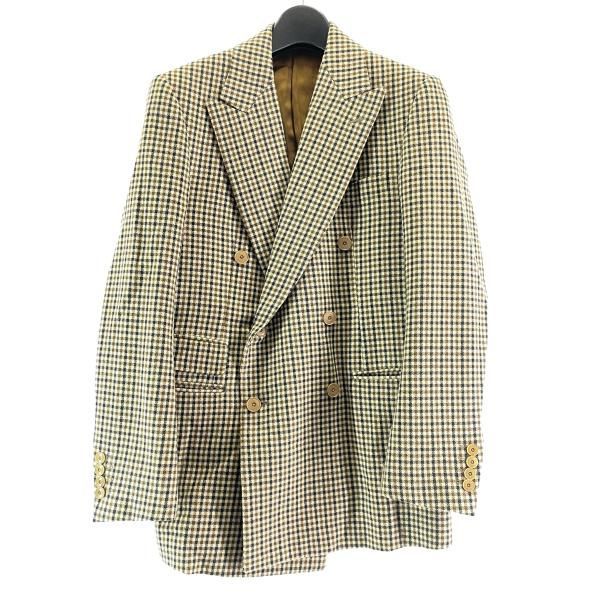 中古】SCYE ガンクラブチェックダブルブレストジャケット サイズ36