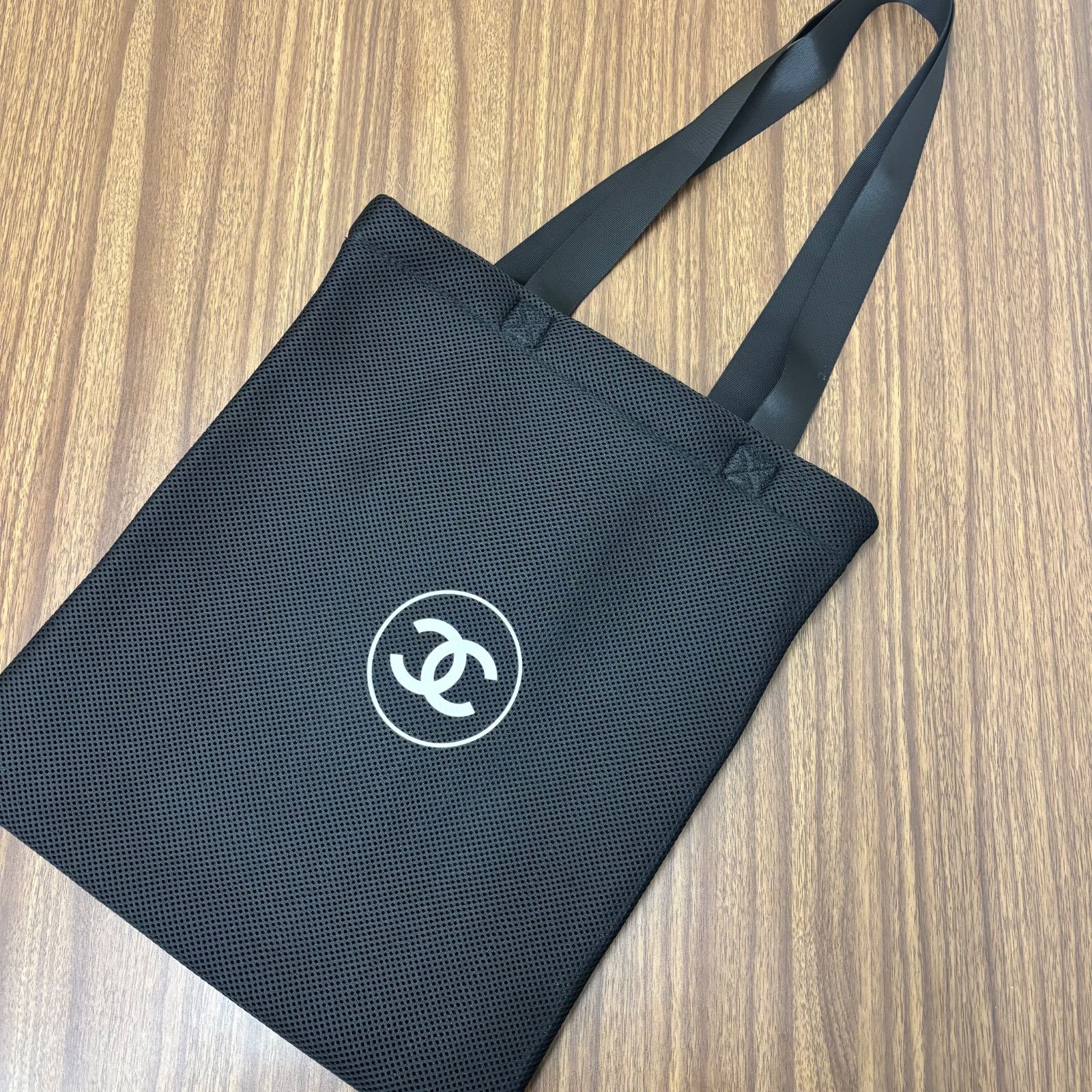 i】新品未使用 シャネル CHANEL メッシュ トート 非売品 ブラック 