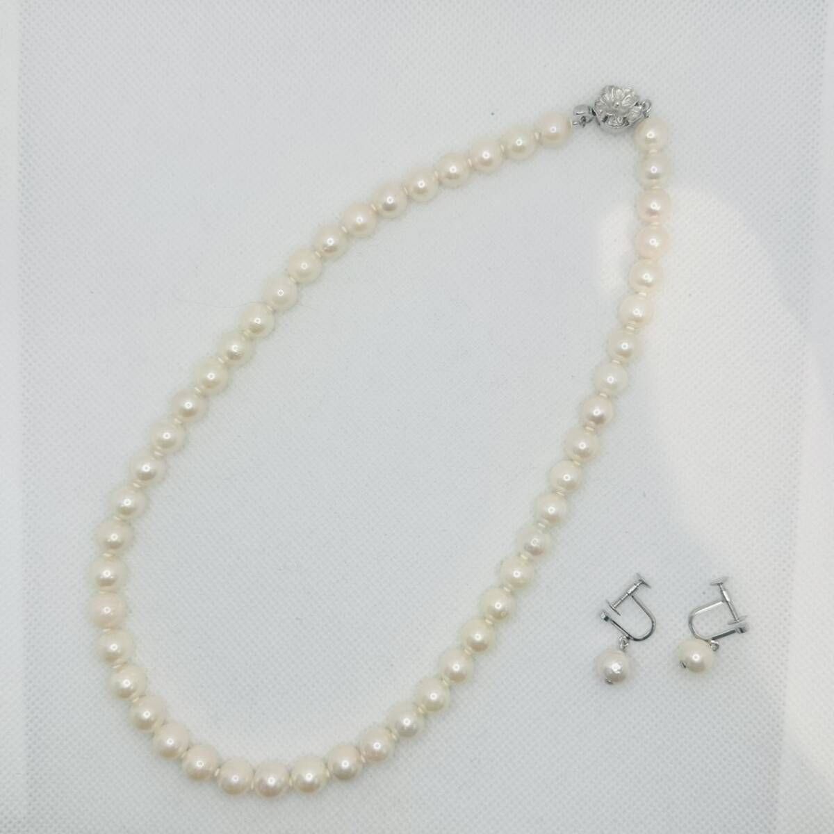 成】本真珠保証 パールネックレス 真珠 アコヤ 約7.5-8.0mm 40cm 成】本真珠保証 パールネックレス 真珠 アコヤ 約7.5-8.0mm 40cm