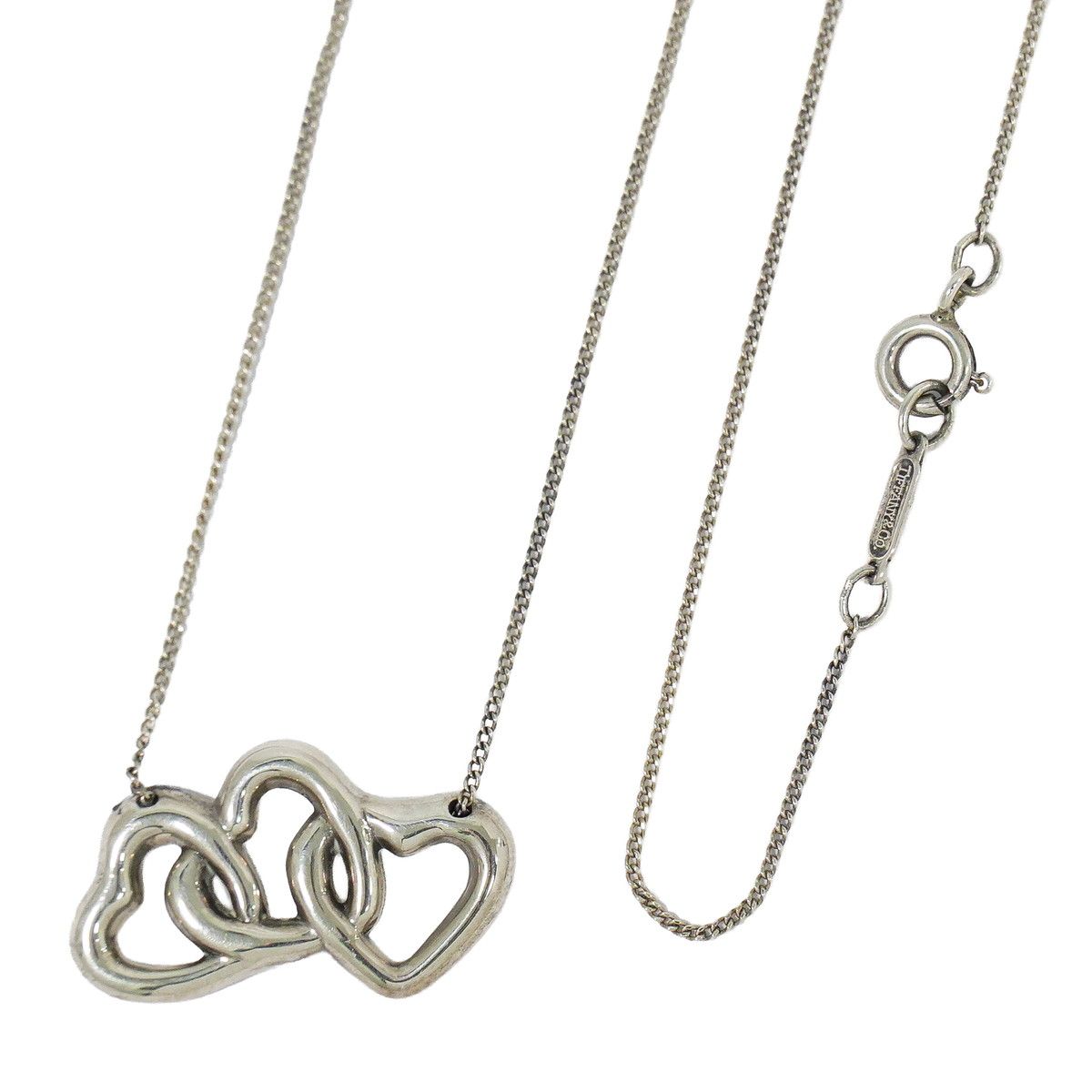本物 ティファニー TIFFANY & Co. トリプルハート 925 ネックレス 