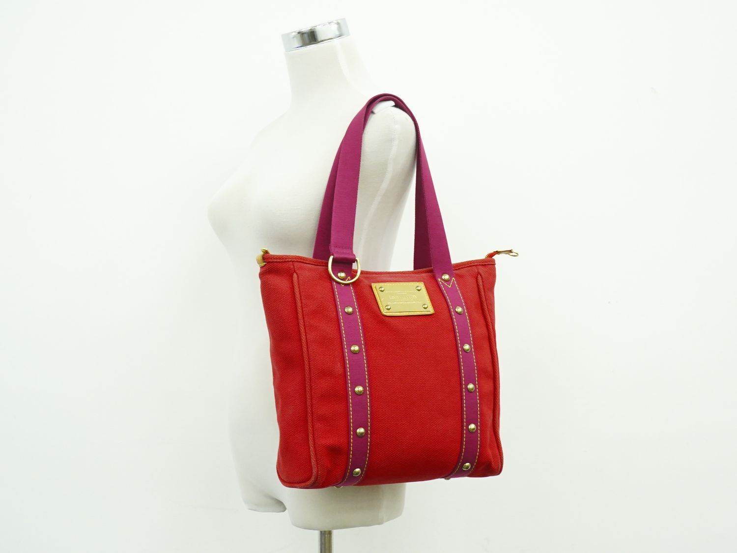 LOUIS VUITTON ルイヴィトン アンティグア カバ MM レッド M40034 
