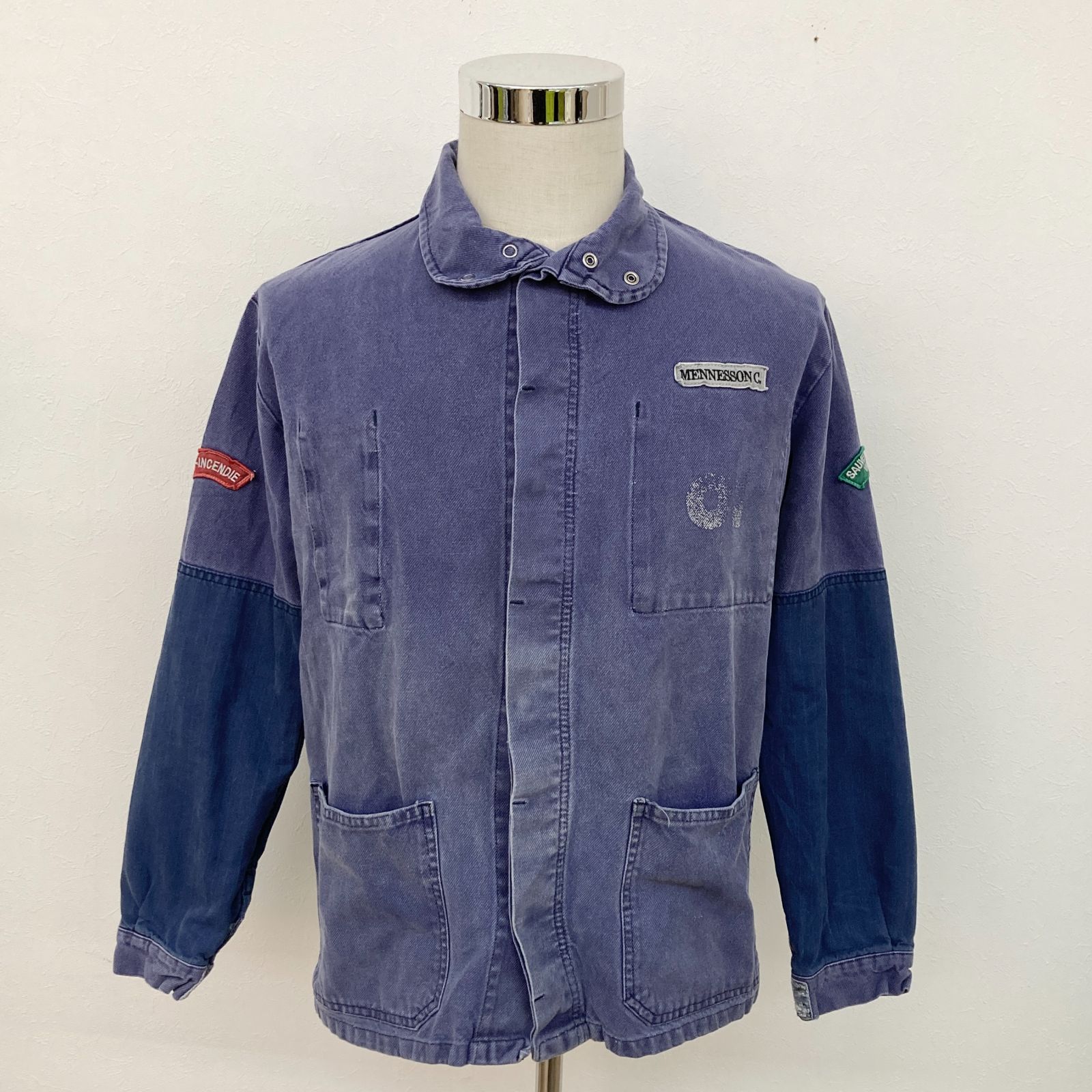 ユーロワーク フレンチワーク ジャケット XL 企業ロゴ ワッペン パッチ 