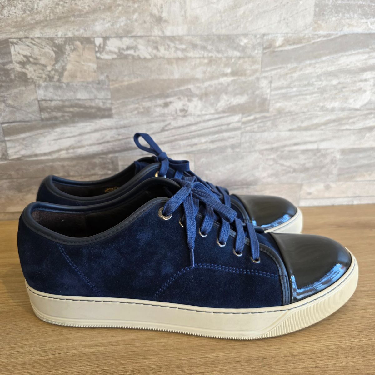 LANVIN ランバン DBB1 スエード×パテント ローカットスニーカー 