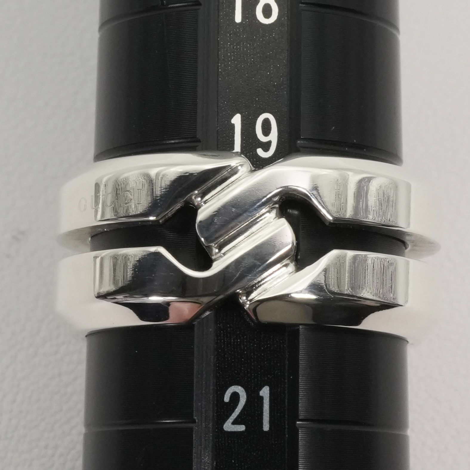 極美品20号 グッチ インフィニティ ノット シルバー リング/25-2230 
