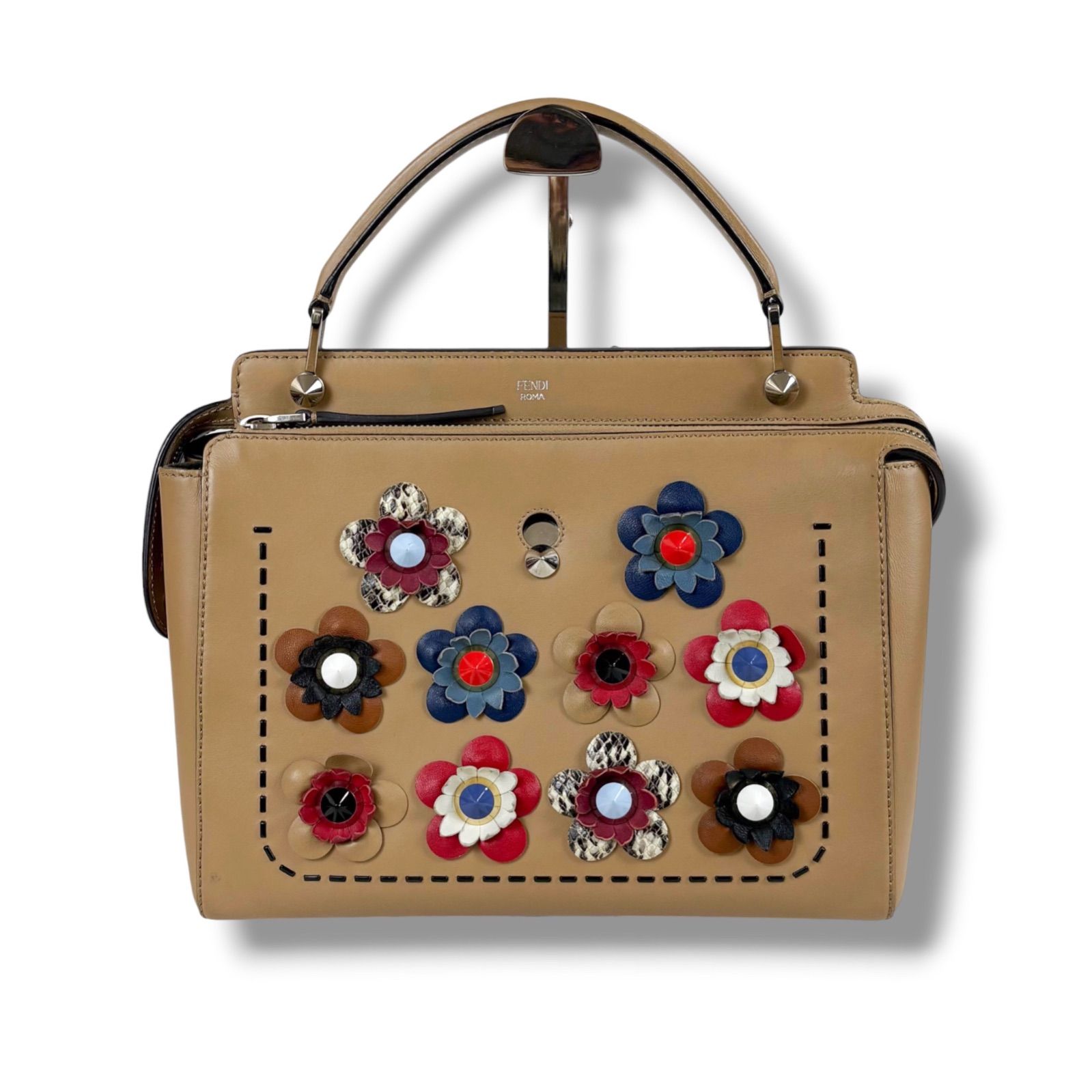 フェンディ FENDI ドットコム フラワースタッズ ハンドバッグ フェンディ FENDI ドットコム フラワースタッズ ハンドバッグ