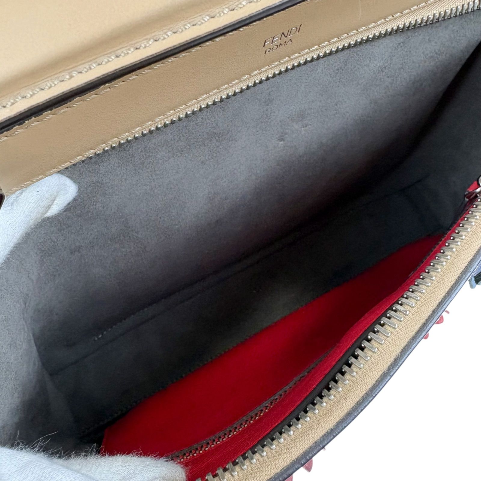 フェンディ FENDI ドットコム フラワースタッズ ハンドバッグ フェンディ FENDI ドットコム フラワースタッズ ハンドバッグ