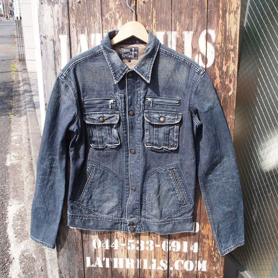 Lee Cross Rivet ユーズド加工 ライダース デニムジャケット L 07609 