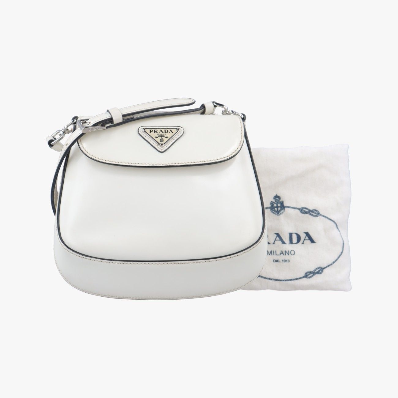 プラダPradaクレオフラップクレオフラップ ホワイト レザー 1BH188 7/D プラダPradaクレオフラップ ホワイト レザー 1BH188 7/D - メルカリ