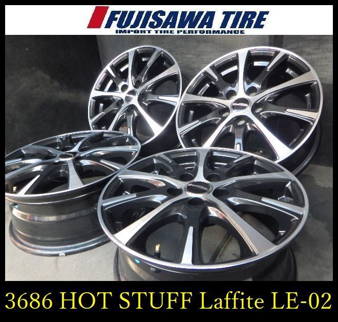 3686】B△送料無料△HOT STUFF Laffite LE-02△15x6.0J 5穴 PCD100 +43 