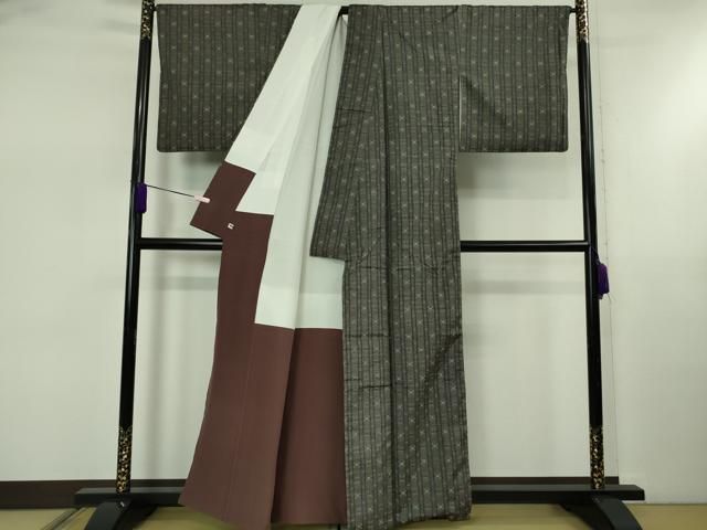 平和屋本店○極上 本場琉球 読谷山花織 紬地 蝉色地 逸品 DZAB5466kh6