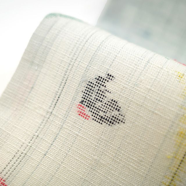 新古品】 小千谷紬 単衣 着物 未使用 正絹 春 秋 真綿紬 オフホワイト