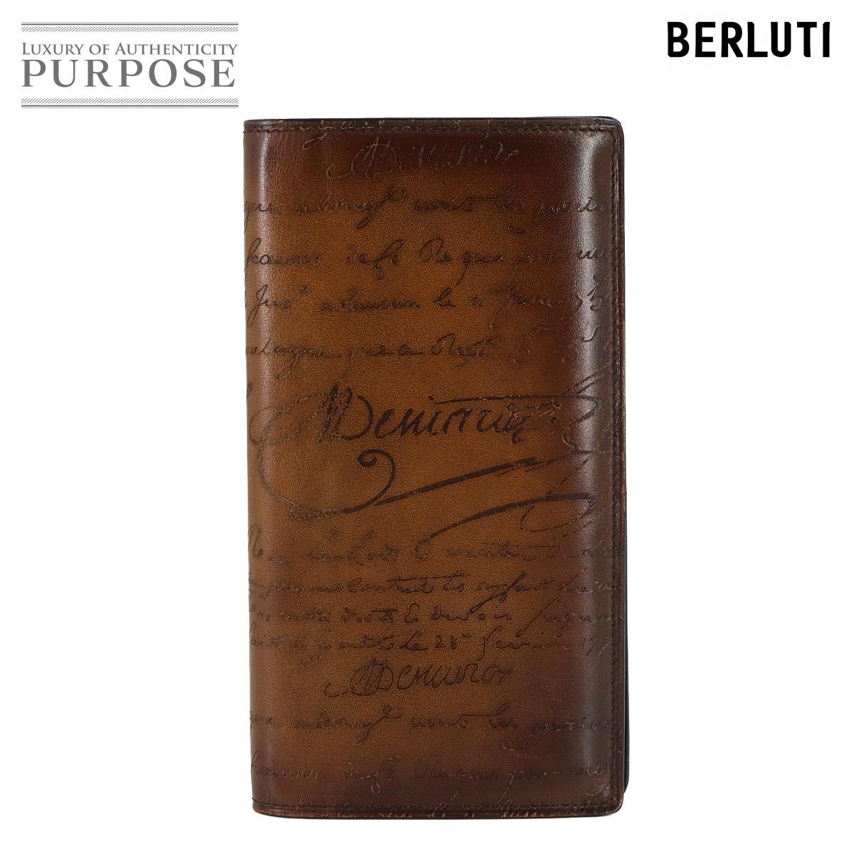 【箱付き】ベルルッティ　長財布　カリグラフィー　ヴェネチアレザー 新品同様 ベルルッティ Berluti カリグラフィ 二つ折り 長財布
