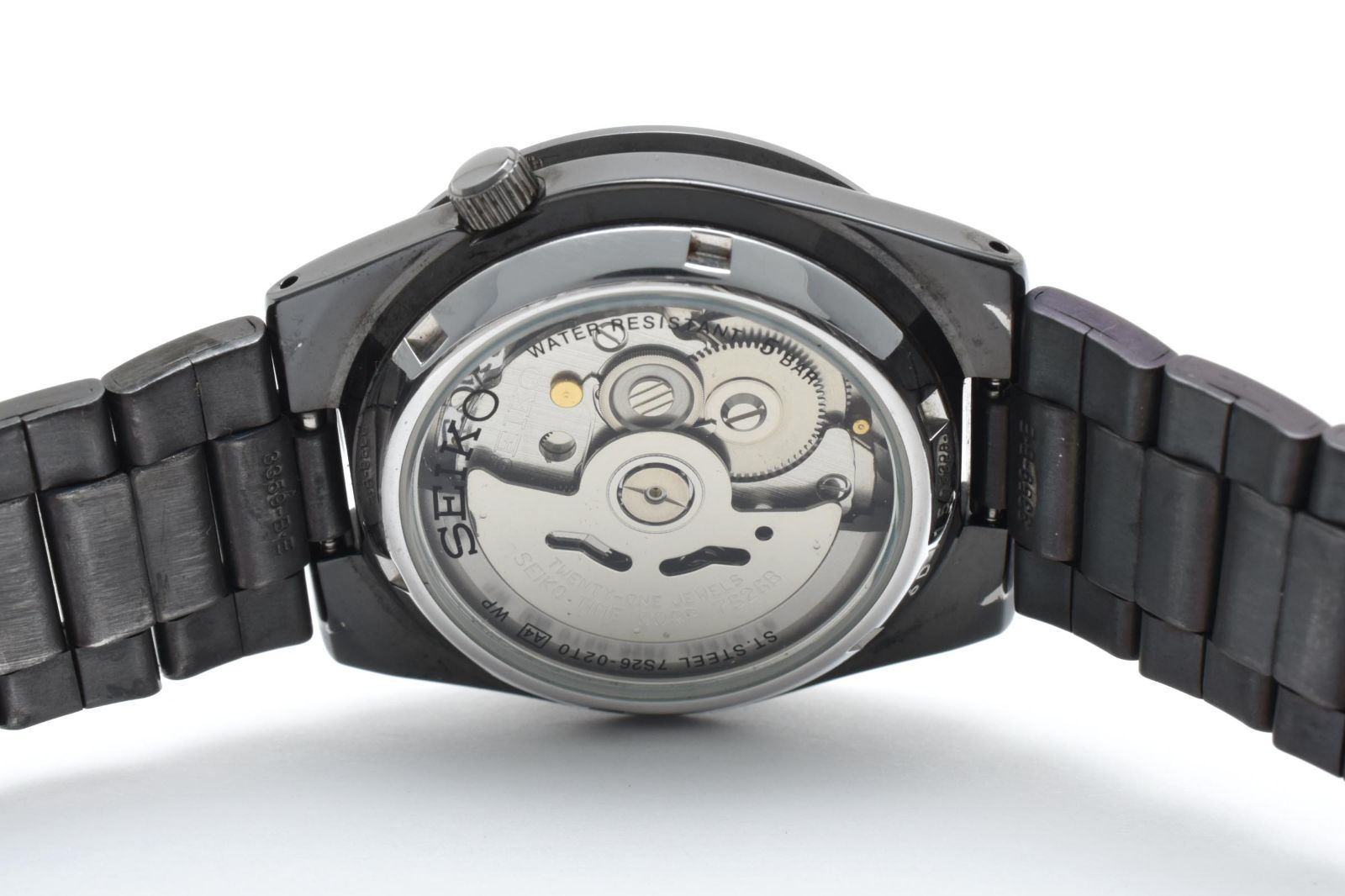 セイコー SEIKO 5 腕時計 7S26-02T0 オートマチック 21石 ブラック 