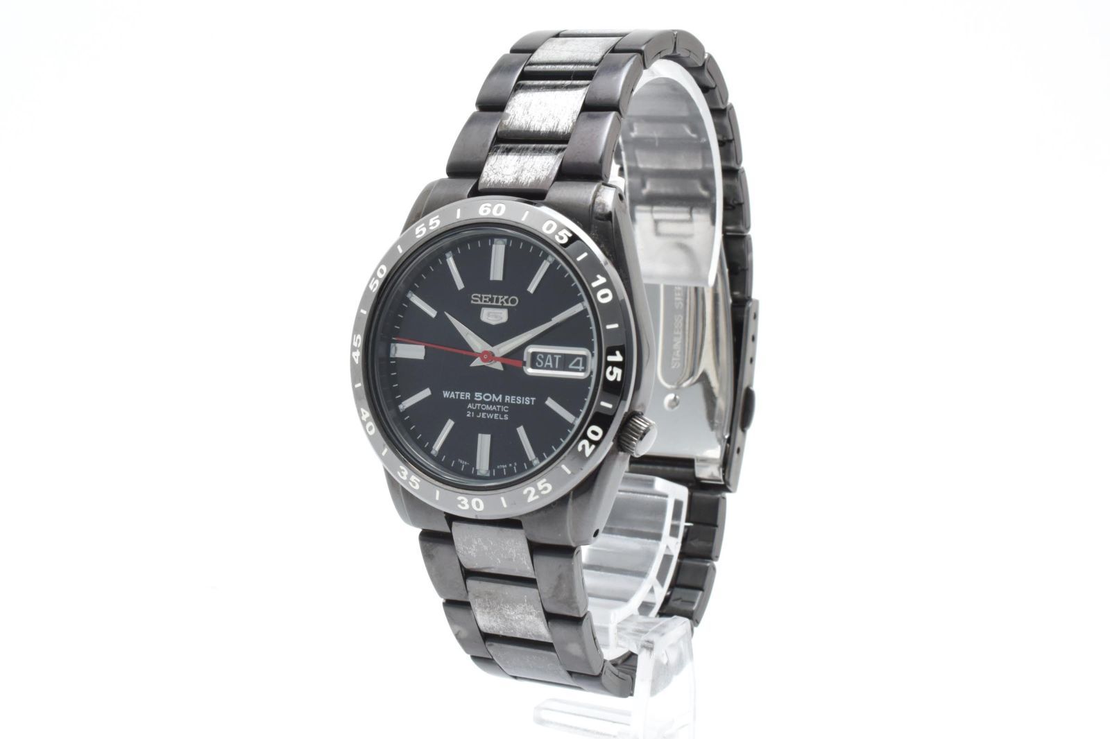 セイコー SEIKO 5 腕時計 7S26-02T0 オートマチック 21石 ブラック 