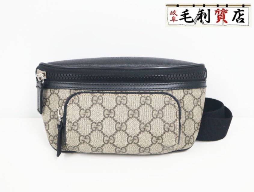 グッチ GUCCI 450946 GGスプリーム PVC レザー ベージュ ブラック