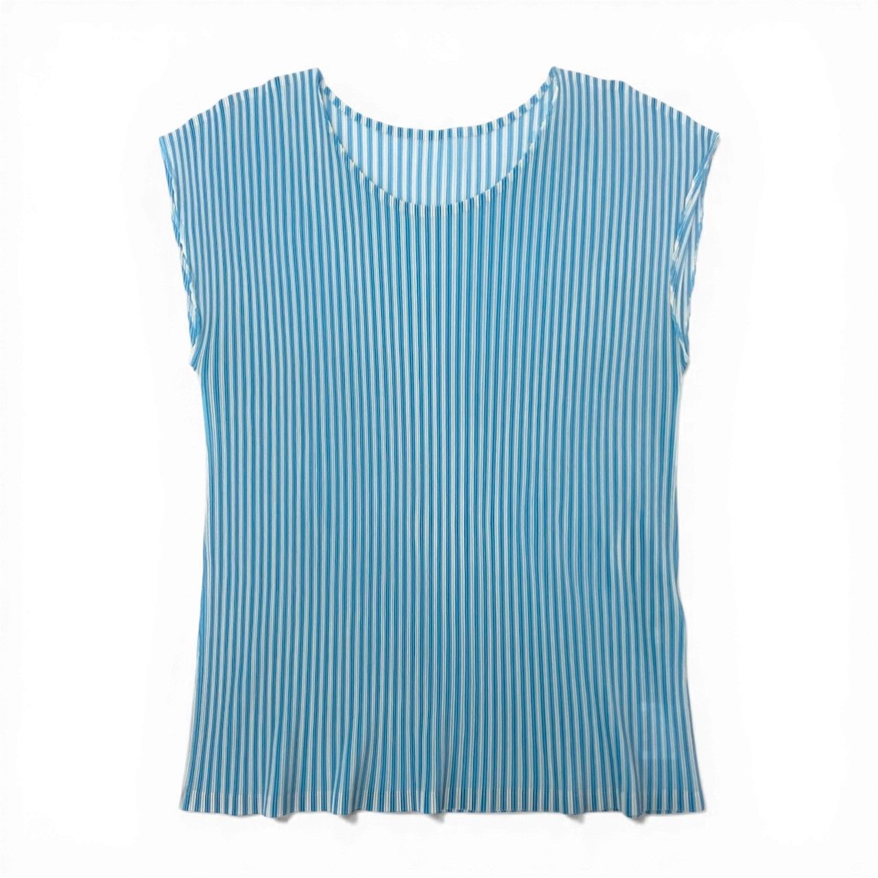 【美品】プリーツプリーズイッセイミヤケ トップス半袖シャツ　サイズ3 ブルー Ac30 PLEATS PLEASE プリーツプリーズ イッセイミヤケ サイズ3 半袖