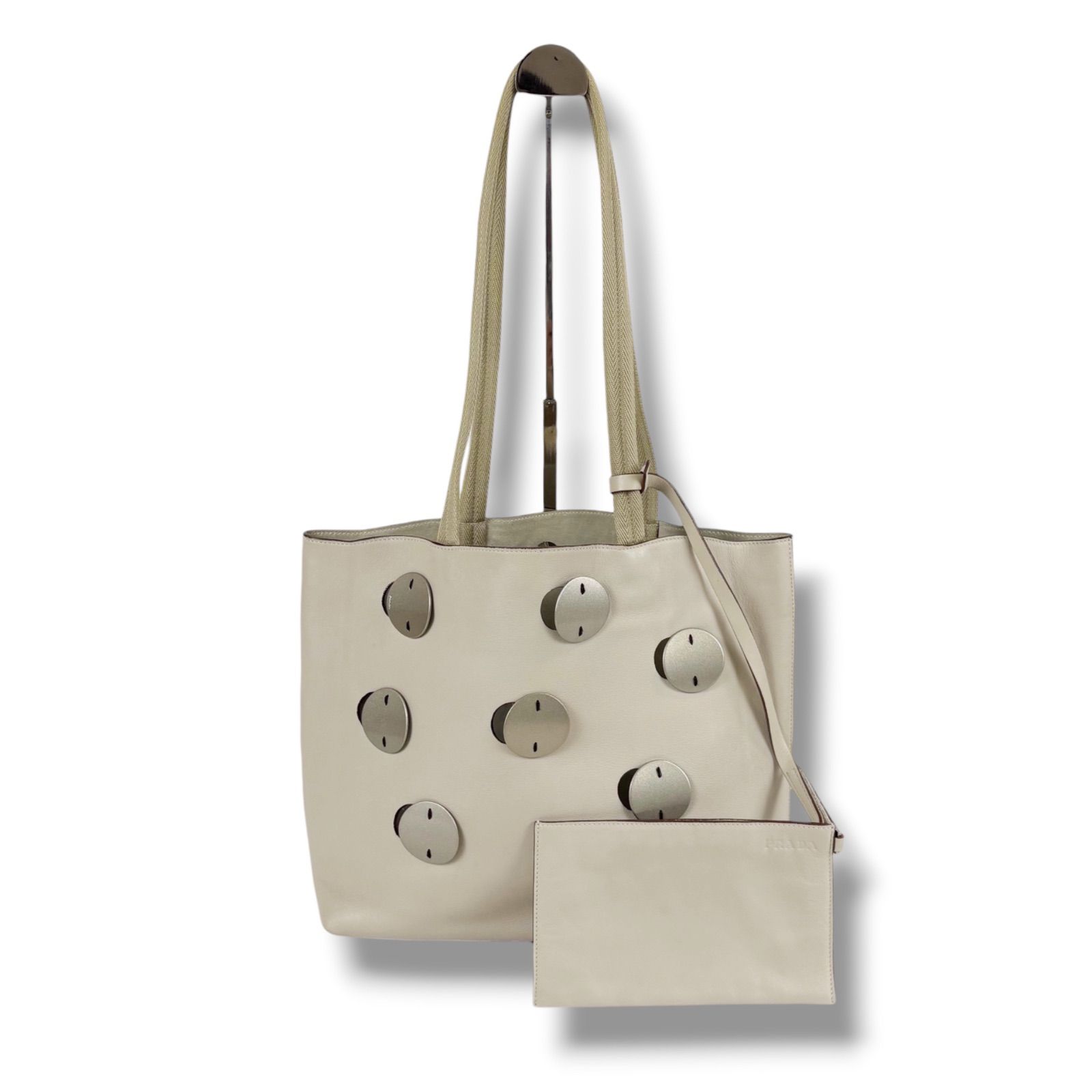 バッグ プラダ PRADA トートバッグ ポーチ付き グロメットパンチング 